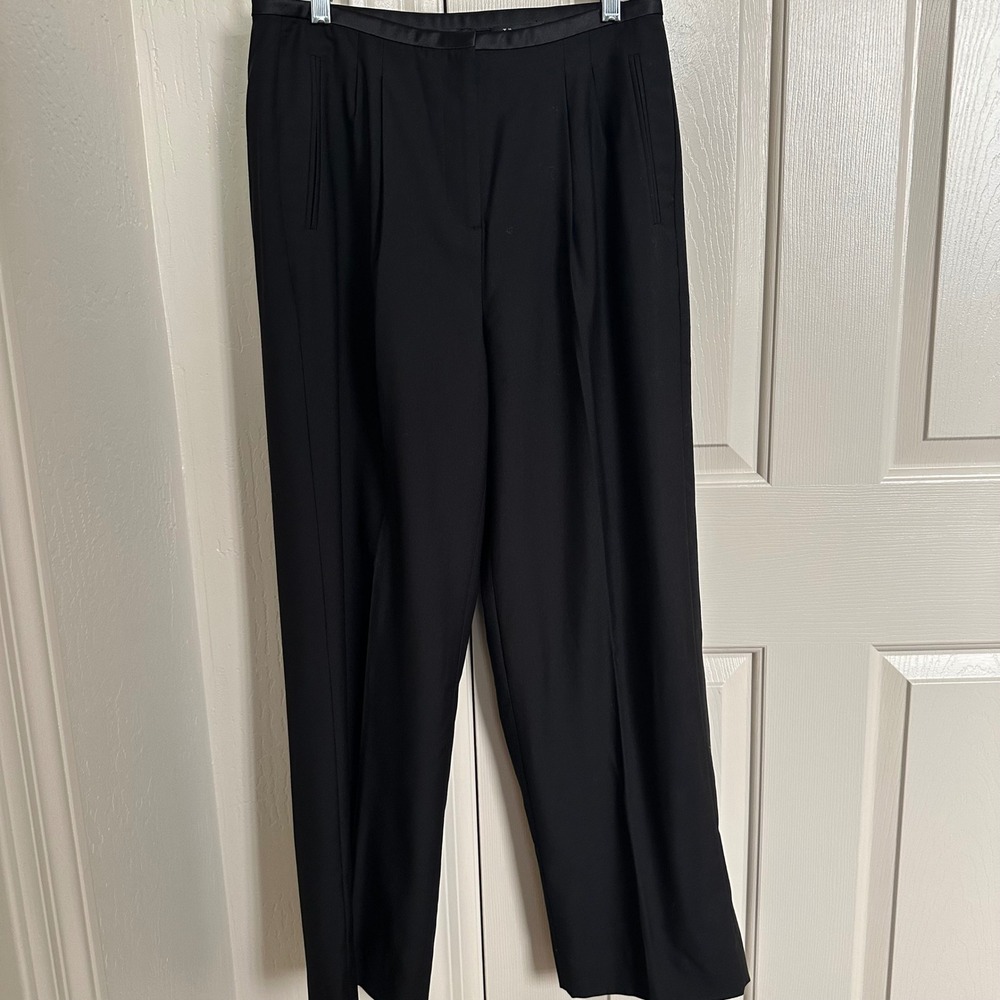 J.Crew Collection Black 100% Wool Tollegno 1900 Italian Fabric‎ Trousers Size 6